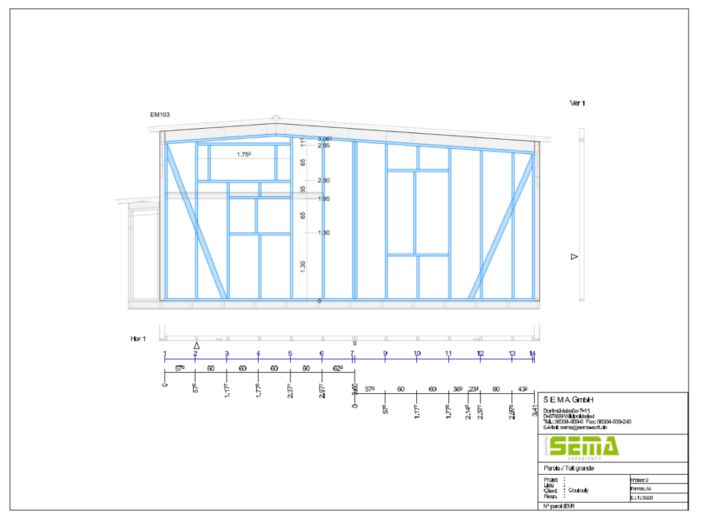 Plan SEMA d'une construction de tiny house