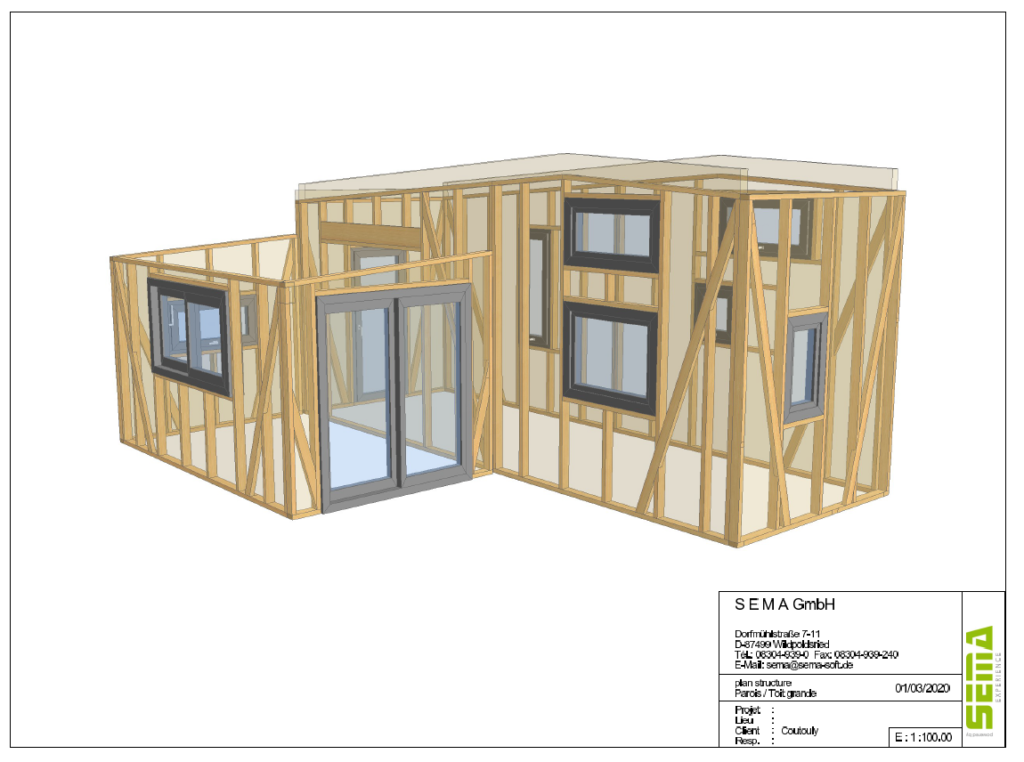 Vue 3d d'une construction de tiny house